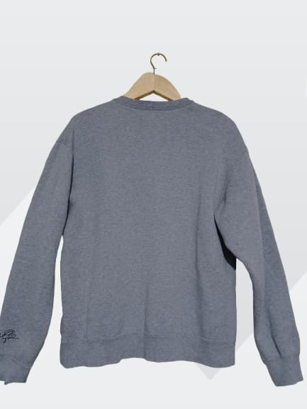 Nike Air Jordan Sweatshirt Grey Size L Jumpman Spell out Logo Fleece inner