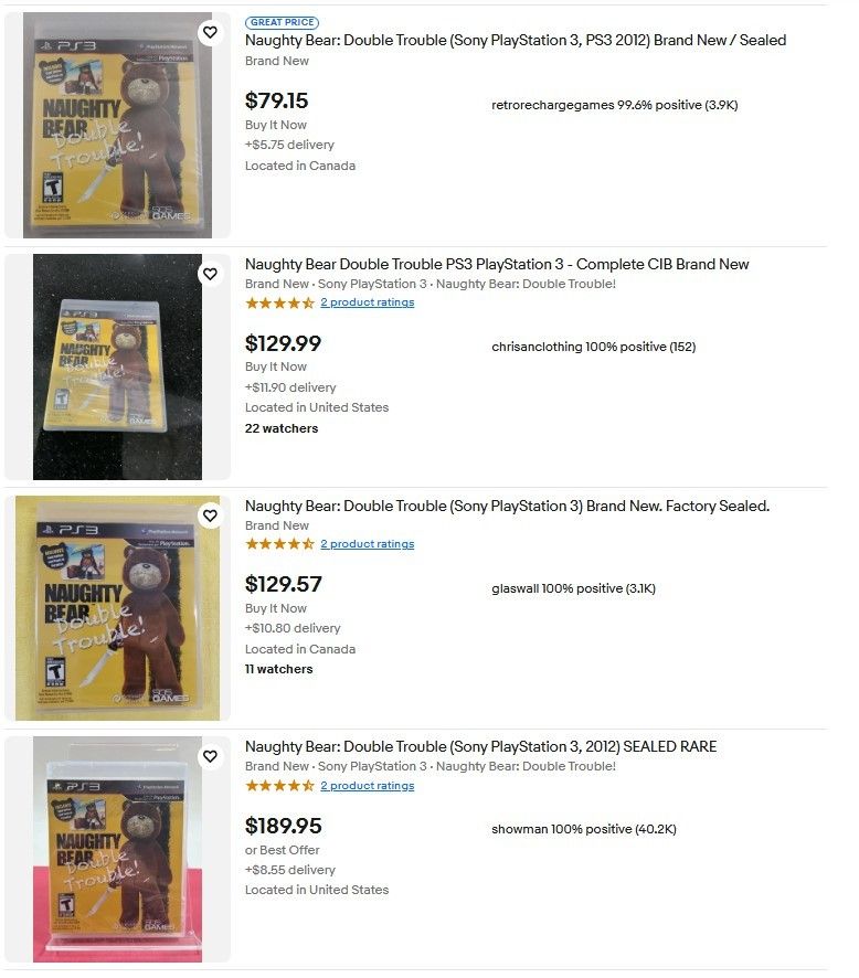 BRAND NEW PS3 Naughty Bear: Double Trouble