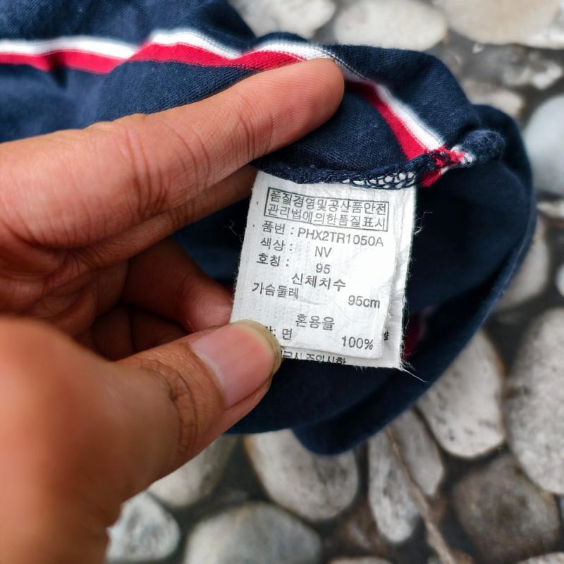 Kaos Polham Navy Stripes 95 Cotton – Korea Style Vintage Casual