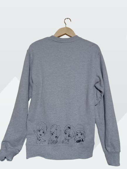 BTS TinyTAN Sweatshirt Grey Kpop band merch size M