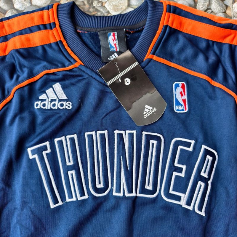 NBA Midlayer– OKC Thunder long sleeve / shooting top warna navy