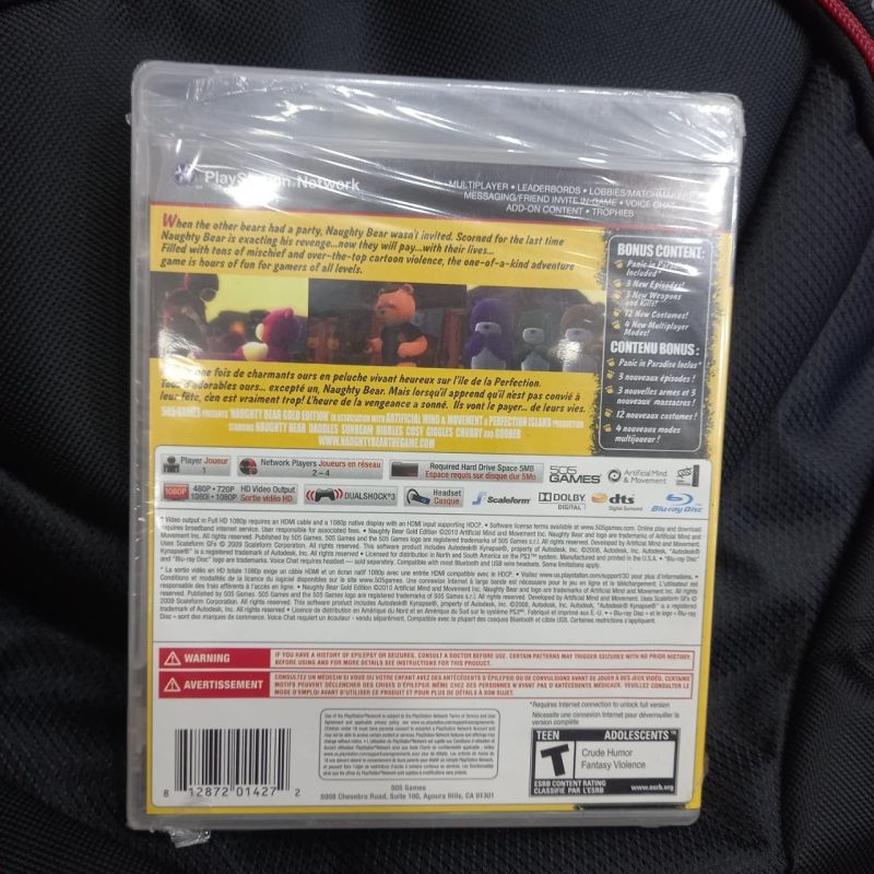 BRAND NEW PS3 Naughty Bear: Double Trouble