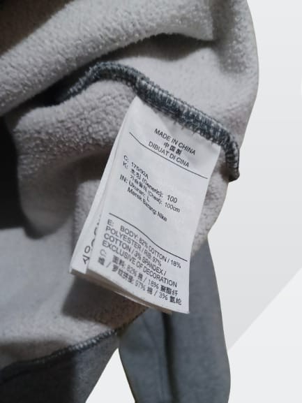 Nike Air Jordan Sweatshirt Grey Size L Jumpman Spell out Logo Fleece inner