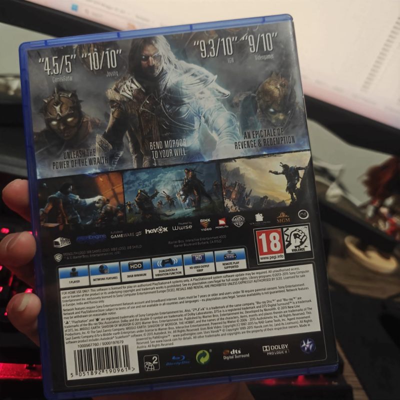 [HYBRID AUCTION] PS4 Game Shadow of Mordor Include All DLC GOTY