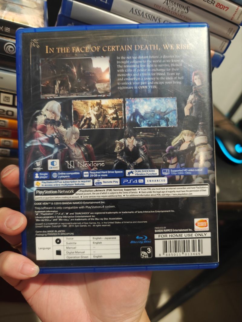 PS4 Game Code Vein